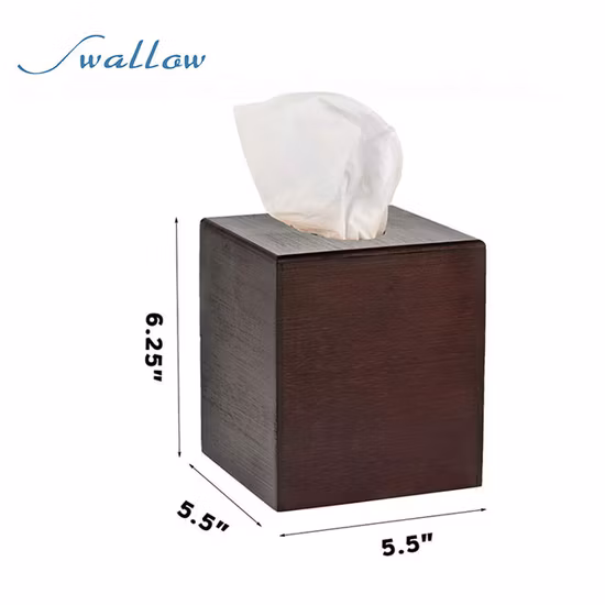Caja de pañuelos faciales de madera personalizada de buena calidad al por mayor para restaurante de hotel de oficina